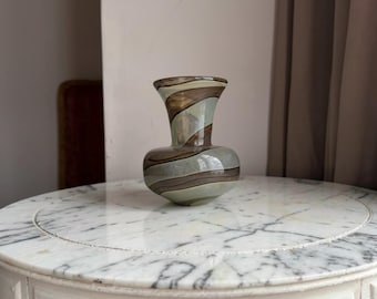 Mdina 'Earthtones' Maltese Sandy Glass Vintage Vase - Signed