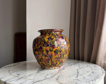 Vintage Ceramic Confetti Vase , original work by French studio artist and painter Jean-Paul Furrasola.