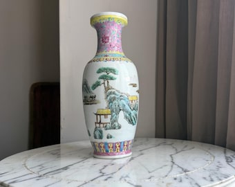 Vintage Chinese Famille Rose (fencai) porcelain vase , 1950’s