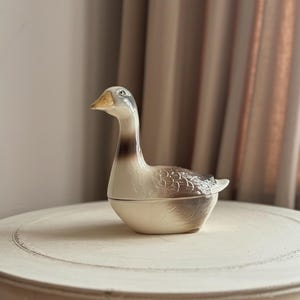 Midcentury French Majolica Goose Tureen: Michel Caugant, 20cm