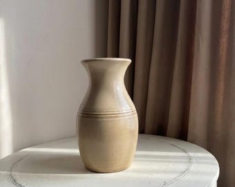 Vintage Handcrafted Glazed Littlewoods Stoneware Pottery Vase , Beige