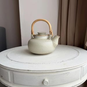 Vintage Studio Pottery Cane Handled Teapot , 1970’s pottery