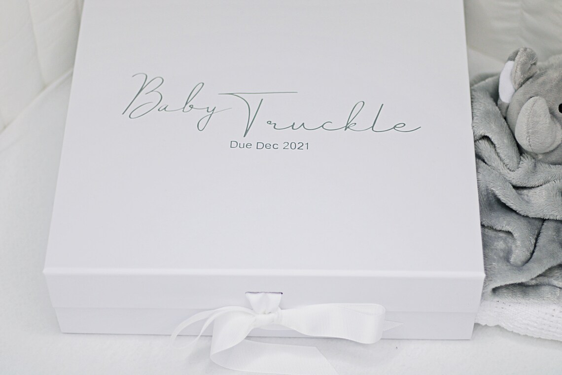 Large Personalised Baby Gift Box Pregnancy Reveal Keepsake Etsy