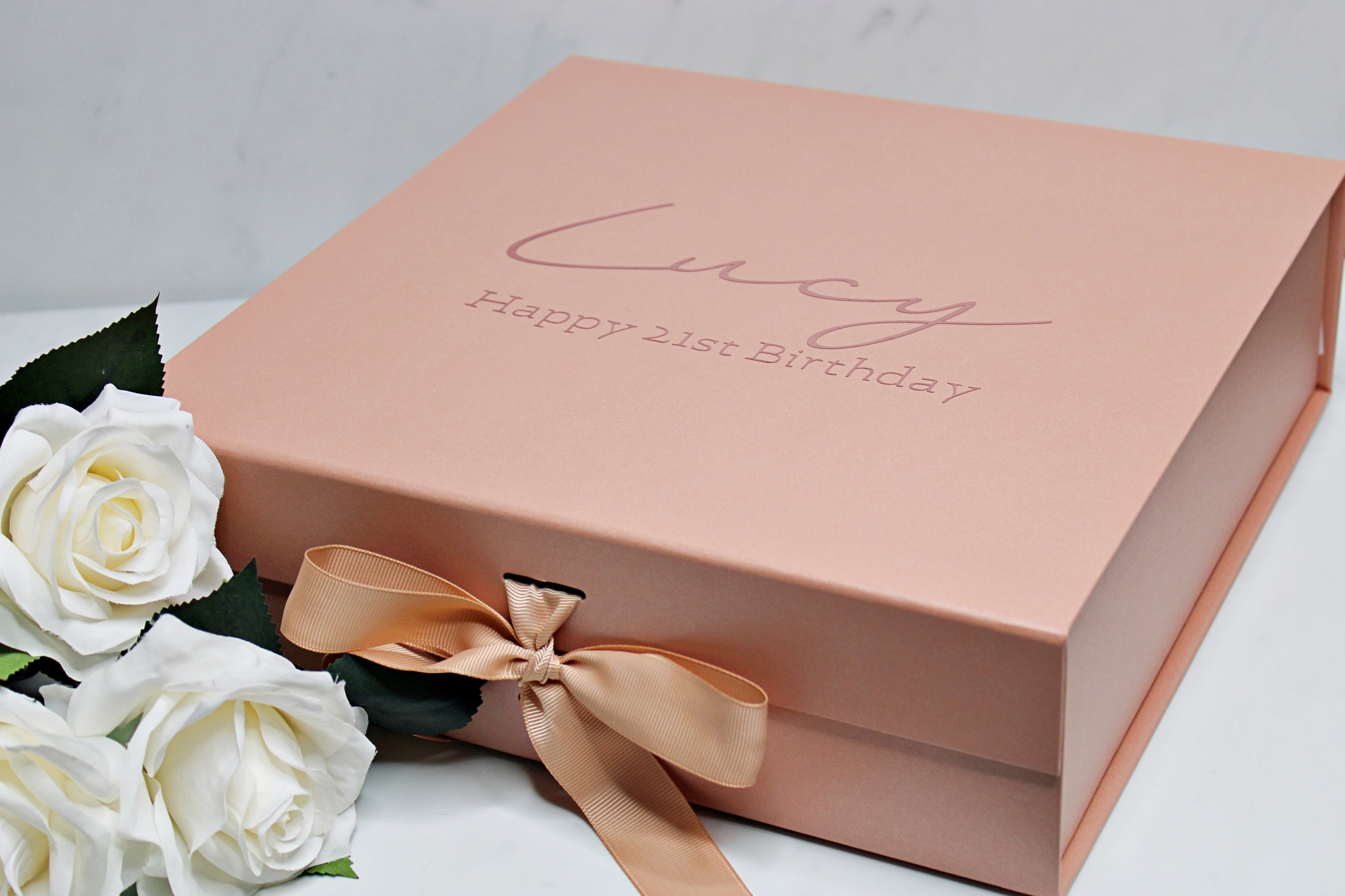 Large Happy Birthday Gift Boxes Personalised Custom Name Etsy