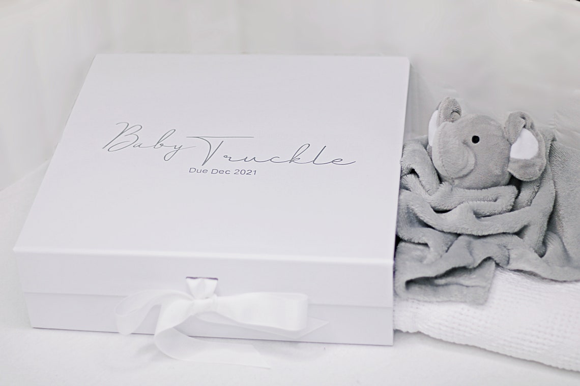 Large Personalised Baby Gift Box Pregnancy Reveal Keepsake Etsy