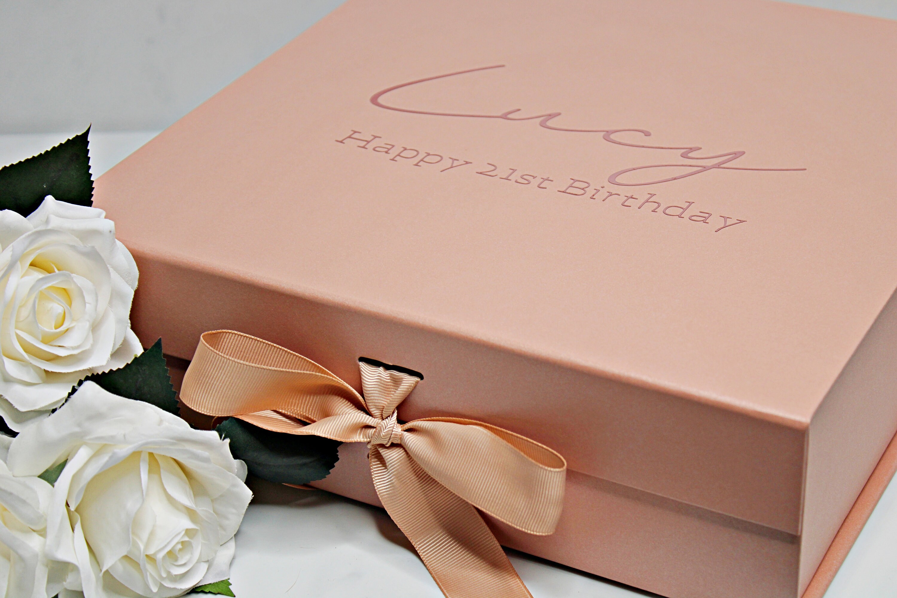 Large Happy Birthday Gift Boxes Personalised Custom Name Etsy