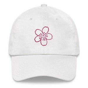 Sakura Cherry Blossom Flower Broded Dad Hat, Japanese Hat, Anime Hat, Summer Hat, Baseball Cap, Cool Cap, Gift Idea for Her/Him