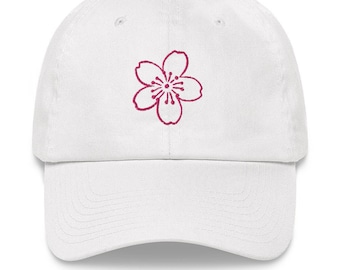 Sakura Kirschblüten Blume Bestickte Papa Mütze, japanische Mütze, Anime Mütze, Sommermütze, Baseballmütze, Coole Mütze, Geschenkidee für Sie/Ihn
