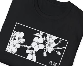 Camiseta unisex con estampado de flor de cerezo Sakura, estilo suave