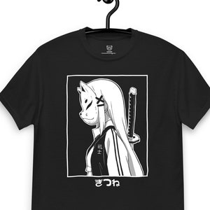Senshi Kitsune Unisex T-Shirt, Japanese Clothing, Japanese Streetwear, Harajuku Shirt, Anime Gifts For Him, Gifts For Her, Kawaii Shirt