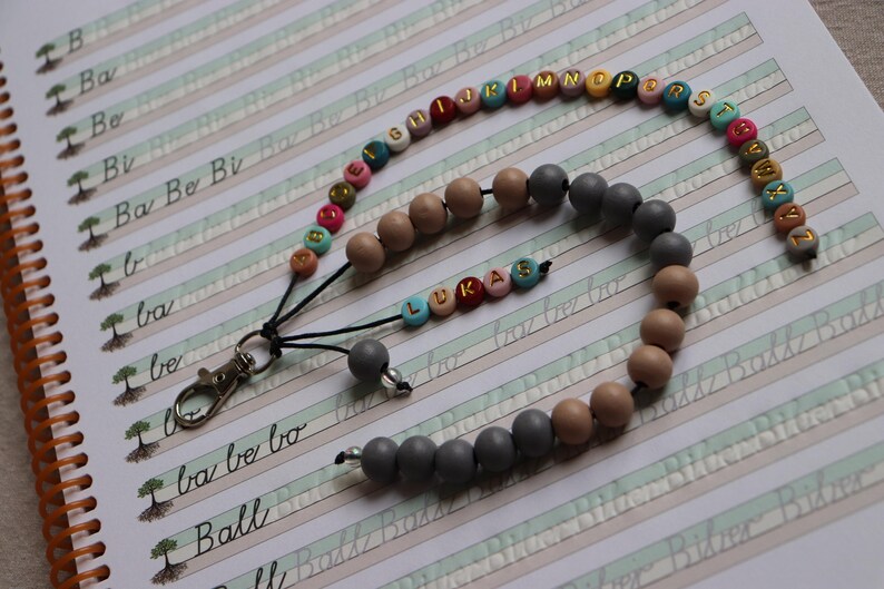 Rechenkette + ABC Kette mit Namen, Schultüte füllung, personalisiertes Geschenk für Schulkind bild 13