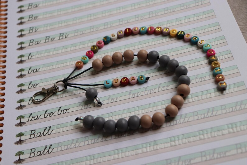 Rechenkette + ABC Kette mit Namen, Schultüte füllung, personalisiertes Geschenk für Schulkind bild 12