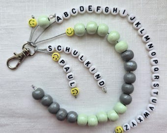 ABC Kette mit Namen, Rechenkette, Schulbedarf, personalisiertes Geschenk für Schulkind