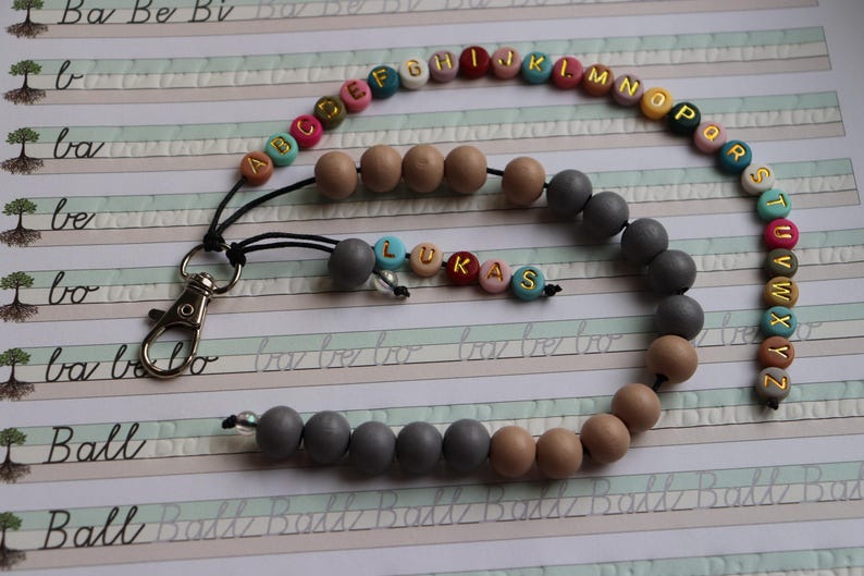 Rechenkette + ABC Kette mit Namen, Schultüte füllung, personalisiertes Geschenk für Schulkind bild 16