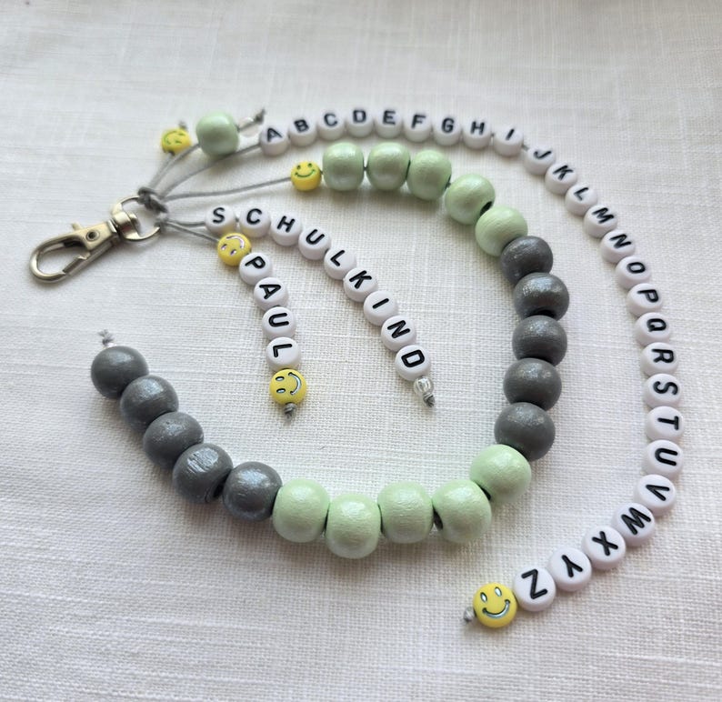 Rechenkette + ABC Kette mit Namen, Schultüte füllung, personalisiertes Geschenk für Schulkind bild 9