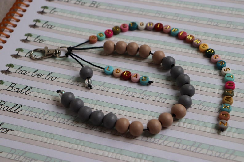 Rechenkette + ABC Kette mit Namen, Schultüte füllung, personalisiertes Geschenk für Schulkind bild 15