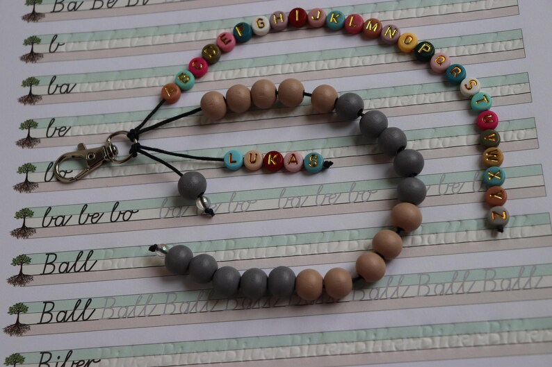 Rechenkette + ABC Kette mit Namen, Schultüte füllung, personalisiertes Geschenk für Schulkind bild 14