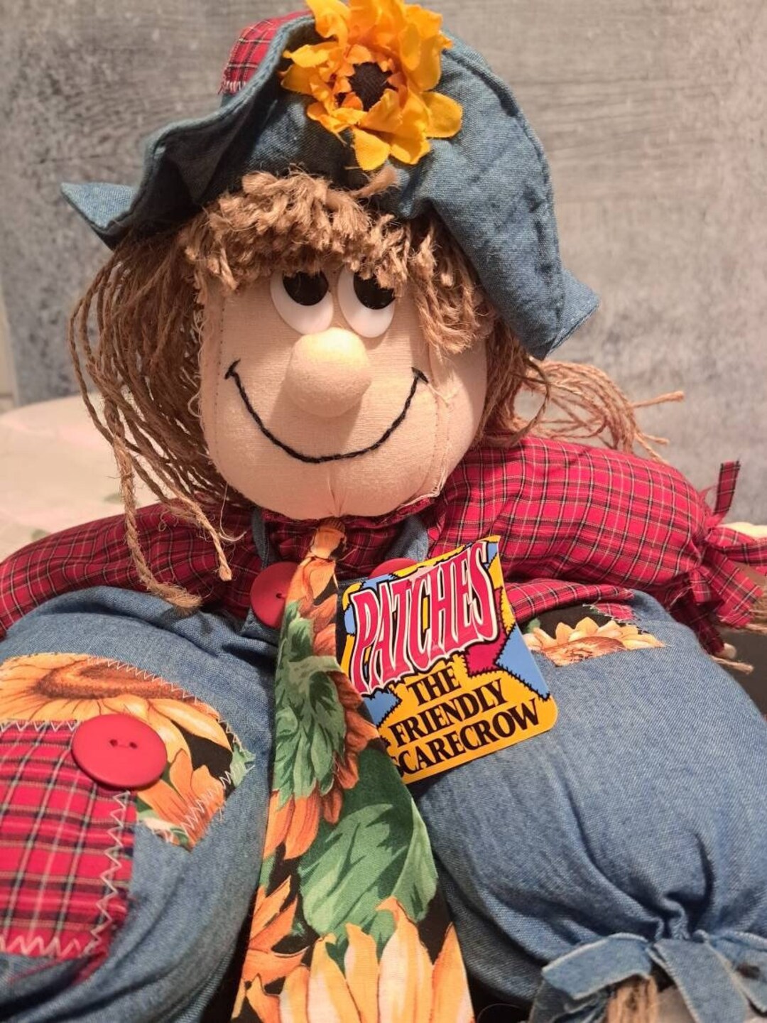 Vintage 1996 Stuffed Scarecrow Friendly PATCHES Little Etsy