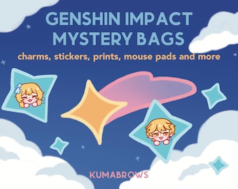 Genshin Impact Mystery Bag: Tote Bags, Keychains, Stickers, and More!