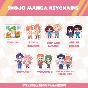 Nostalgic Shojo Manga Acrylic Charms | Yotsuba | Lovely Complex | Wotakoi