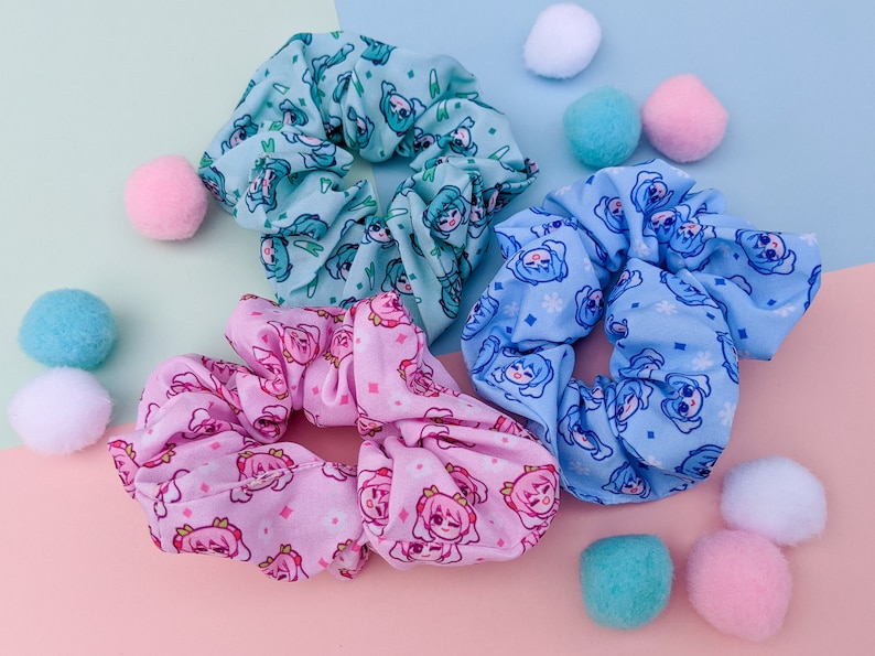Hatsune Miku Chiffon Scrunchies: Original, Snow and Sakura Miku bild 1