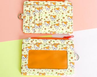 Hamtaro Slim Card Wallet: Id Pocket and Lanyard Loop