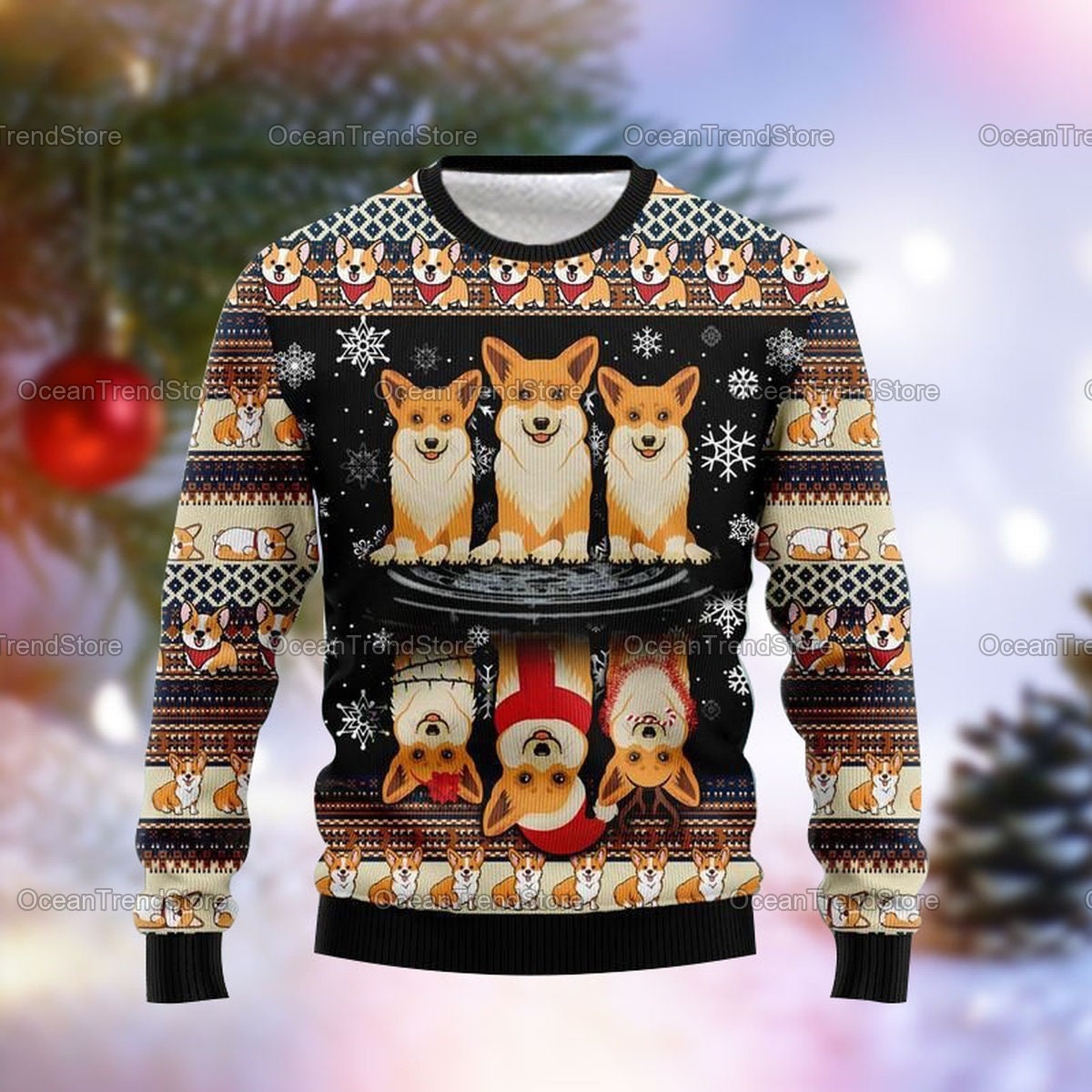 etsy corgi christmas sweater