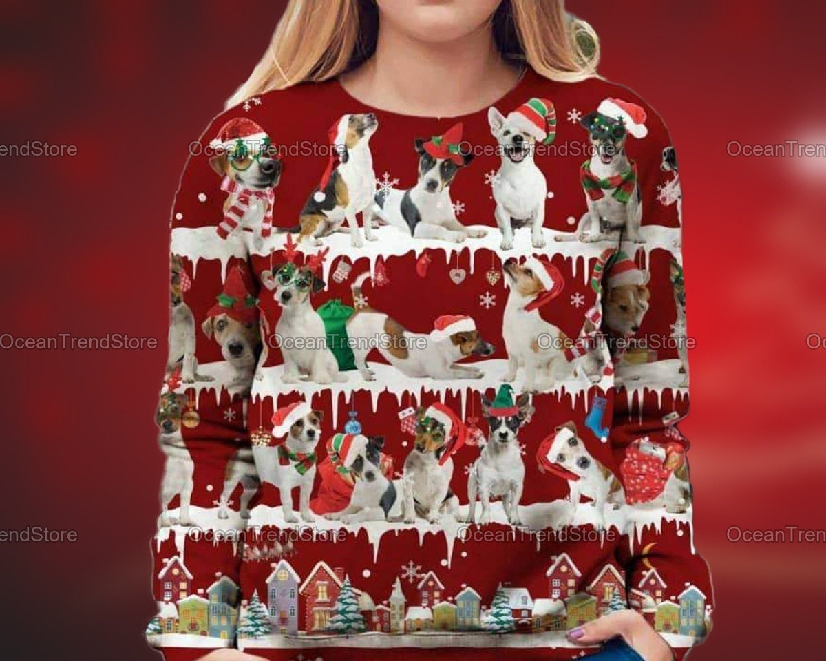 Christmas Sweatshirt Men Jack Russell 