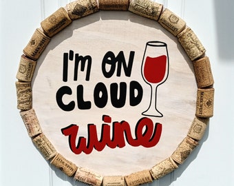 Wine Sign; Hanging Wood Bar Sign; Unique Cork Frame; Bar Wall Hanging; Bar Decor; Holiday; Easter; Birthday Gift; Mother's Day; Father's Day