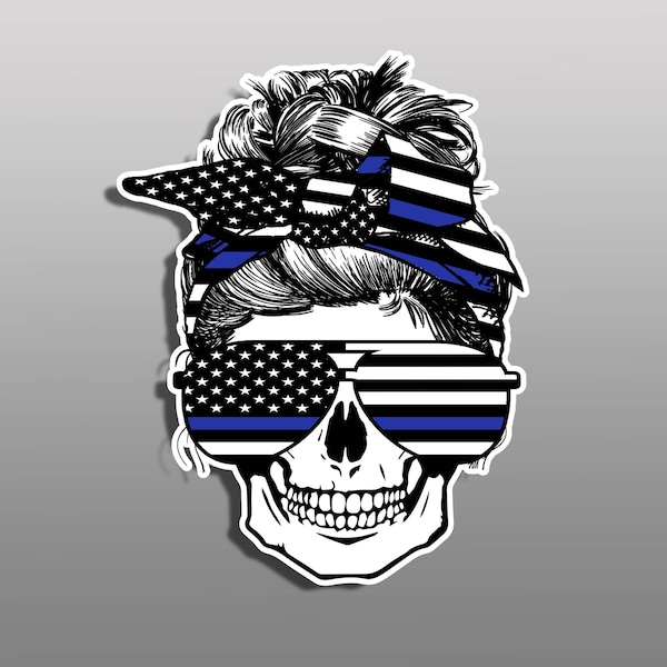 Back the Blue Stickers - Thin Blue Line, Police Support, Law Enforcement, Blue Lives Matter - Unique Female Decals - Cop Lovers Gift