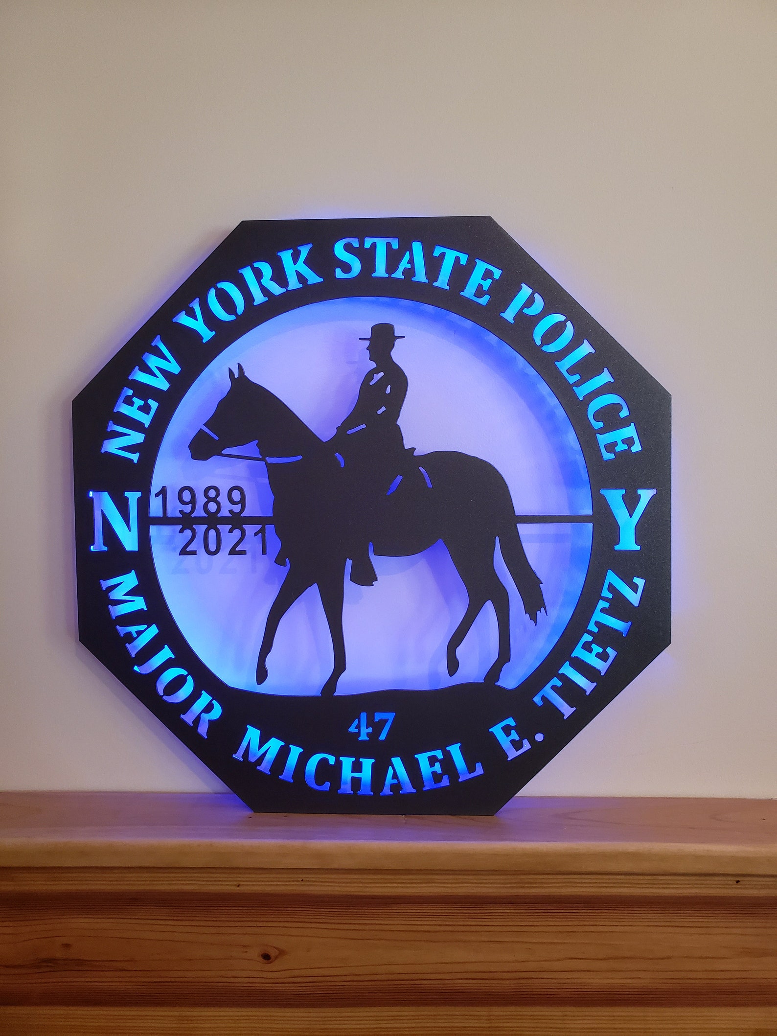 Led Lit NYS Trooper Custom Metal Sign/gray Riders Horse/nysp - Etsy
