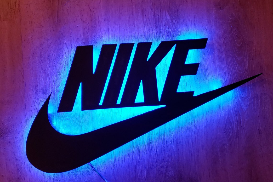 LED Lit Nike Metal Sign/Nike Sign with Lights/Bedroom/Dorm image 0