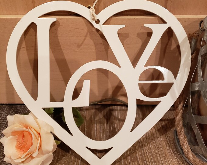 Love Heart Metal Sign/mother's Day Gift/anniversary Gift/heart Wall Decor/bedroom Wall Decor ...