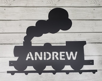 Personalized Train Kids Room, Metal Train, Boys Room Train, Girls Room Train, Custom Train Sign, Kids Birthday Gift,  Nursery Wall Art