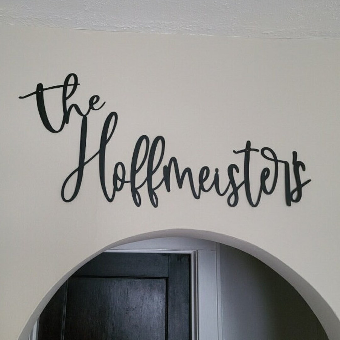 Custom Cursive Last Name Sign, Cursive Metal Last Name Sign, Cursive