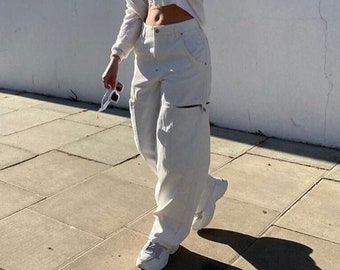White baggy pants womens Clearance