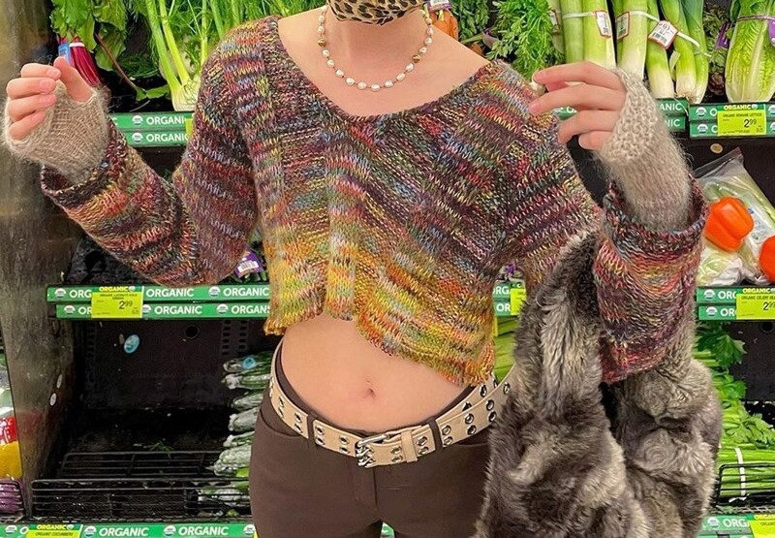 Crochet Top Sweater Psychedelic Cardigan Y2K Gifts Streetwear Etsy
