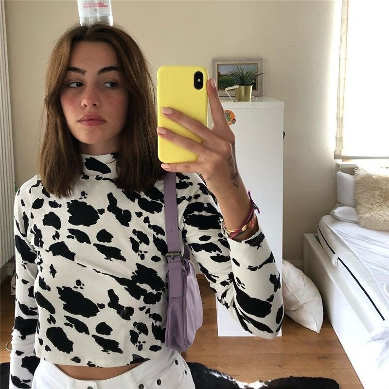 Cow Print Top Tshirt Trendy for Summer 