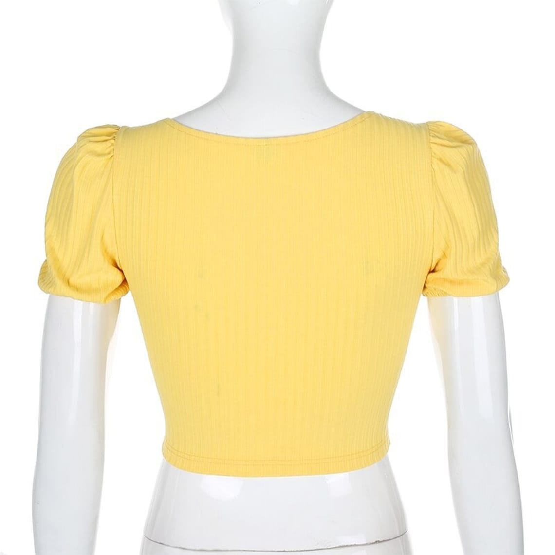 Yellow Crop Top Floral Fabric V neck Knitted Y2K Embroidery Etsy