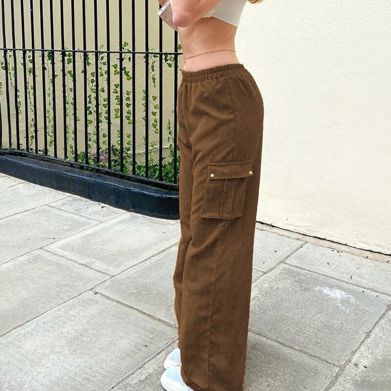 Corduroy Brown Vintage Pant Y2K Baggy Womens Sweatpants | Etsy
