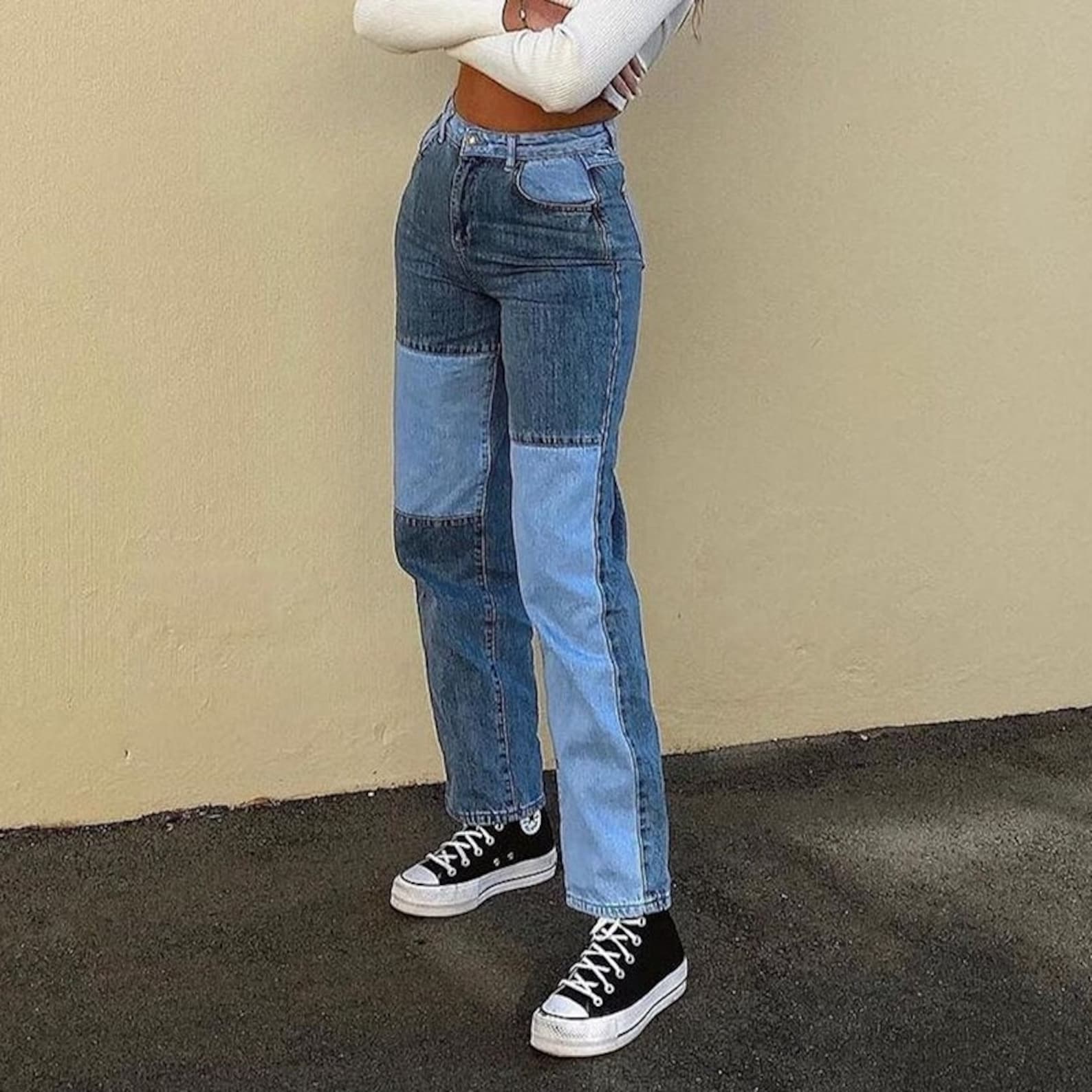 Blue Baggy Jeans Cargo Pants Women High Waisted Pants Y2K | Etsy