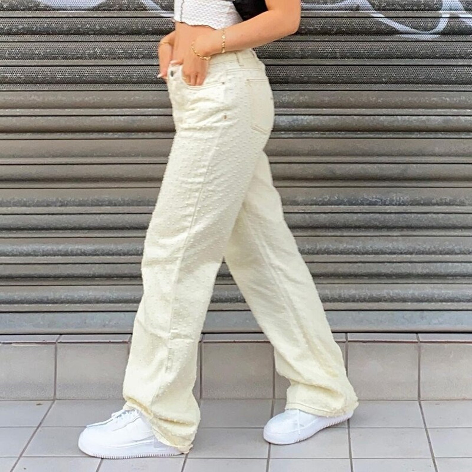 Cargo Pants Women Baggy Jeans Y2K Sexy Streetwear White | Etsy