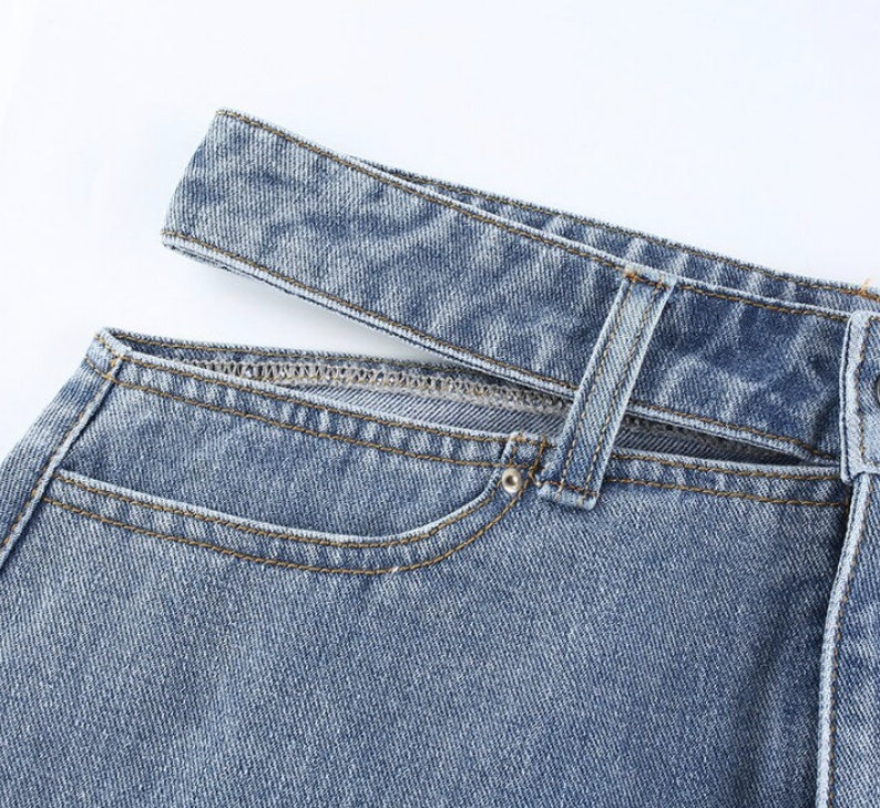 Y2K Jean Skirt Blue Denim Skirt Kawaii Clothing High Waist Etsy