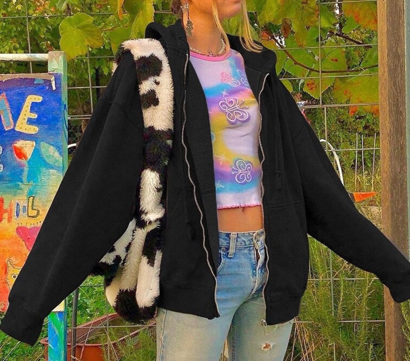 Hoodies Brown and Black Oversized Hoodies Y2K Zip up Hoodie  Etsy