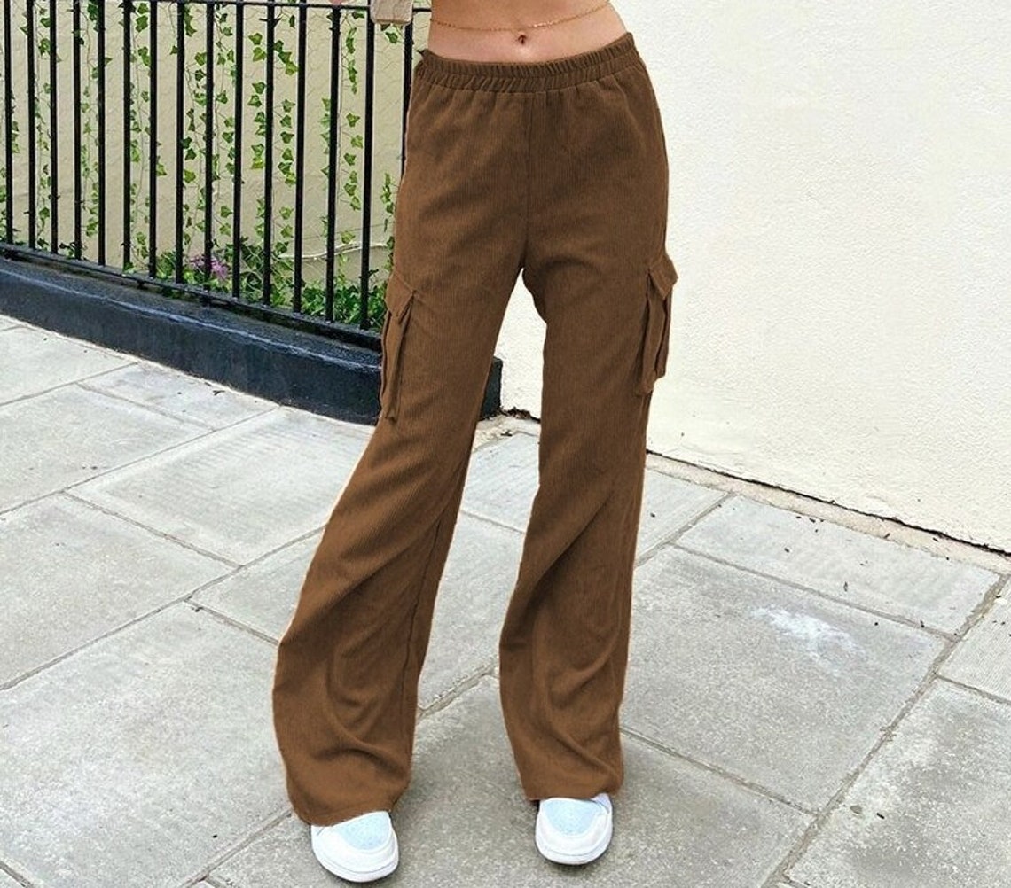 Corduroy Brown Vintage Pant Y2K Baggy Womens Sweatpants | Etsy
