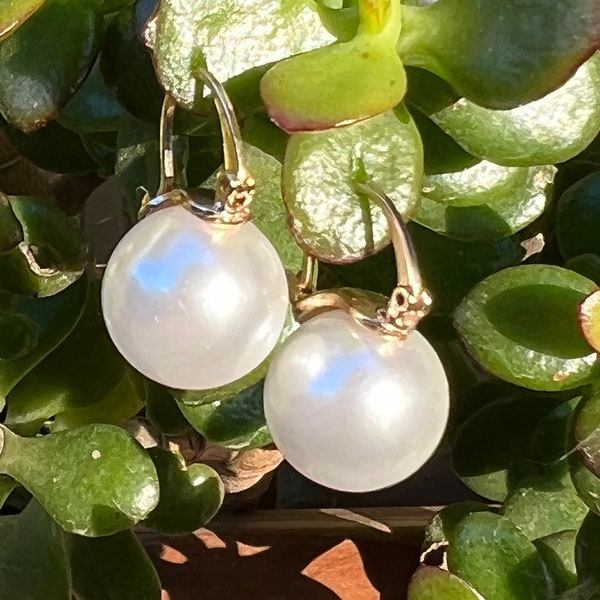 Large Pearl Dangle Earrings, Large Pearl Earrings, Dangle Earrings, Fancy Pearls, Bridal Earrings, Gold Earrings