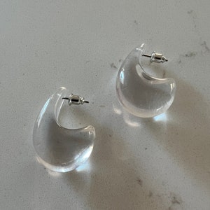 Lucite Dome Earrings Etsy