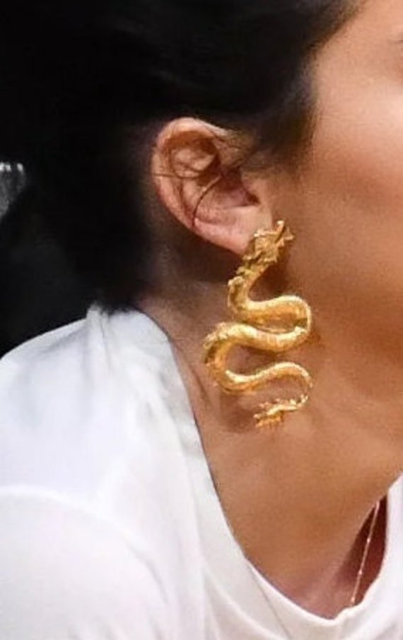 Kendall Jenner Earrings FREE SHIPPING Golden Dragon Earrings