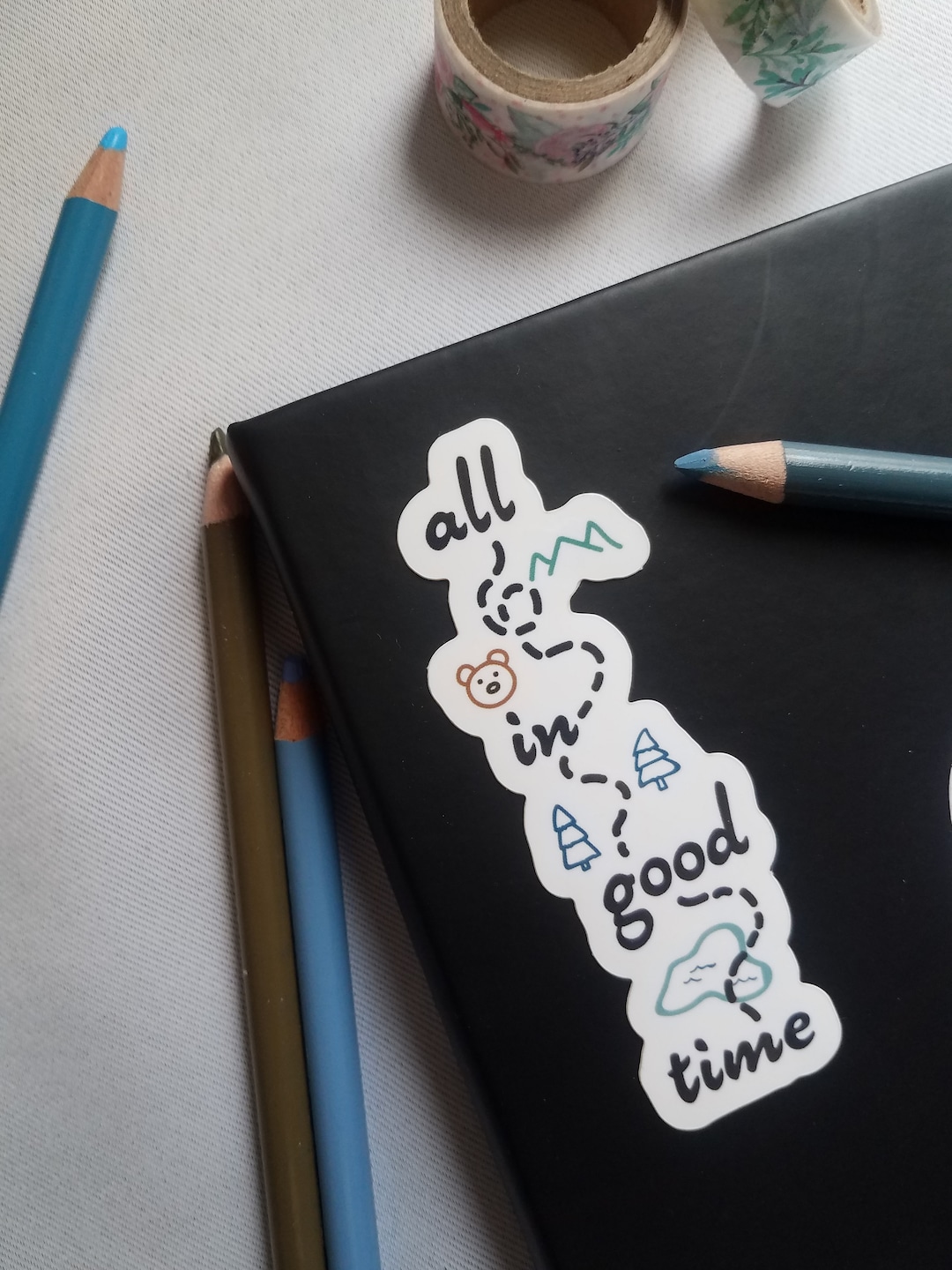 All in Good Time, Waterproof Sticker, Map, Life is a Journey ...
