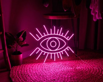 Eye LED Neon Sign, Hand Crafted Home Decor, Wall Art